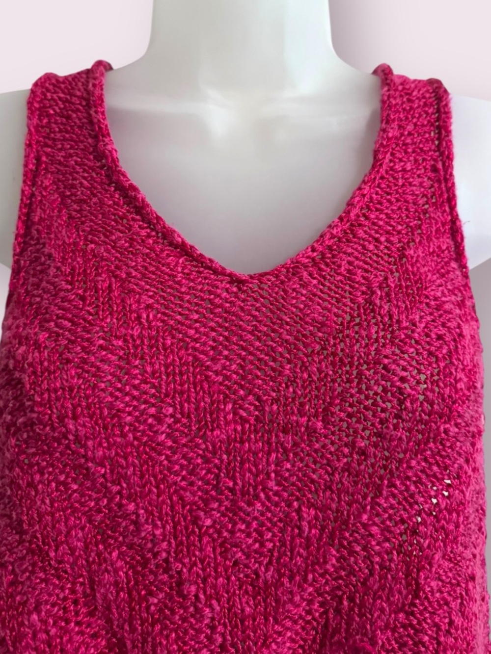 Free People Knit Tank Top Sleeveless Textured Pink Size S - Picture 5 of 7